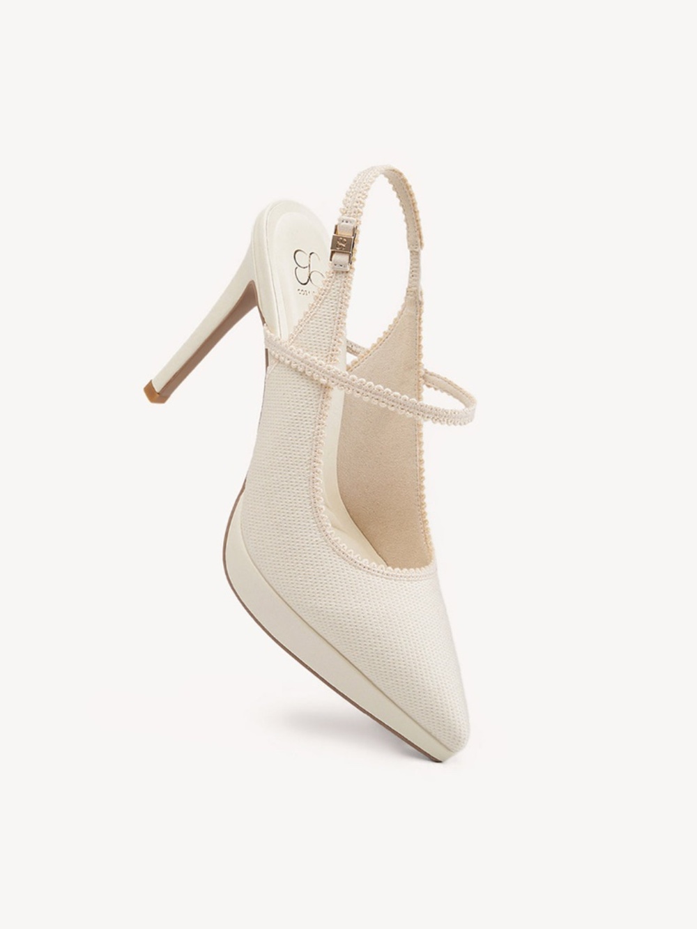 EmbroDance Pointed Toe Platform Heeled Slingback - Picture 4 of 9